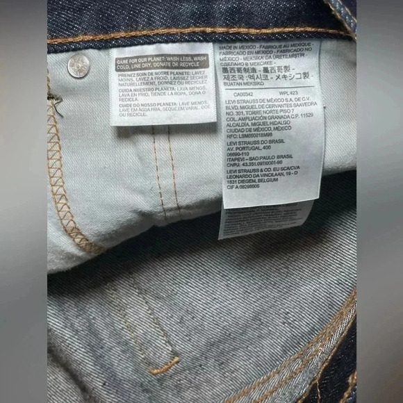 Levi’s Jeans Mens 42 X 32 Blue Denim 505 Straight Leg Dark Wash American - Picture 5 of 6